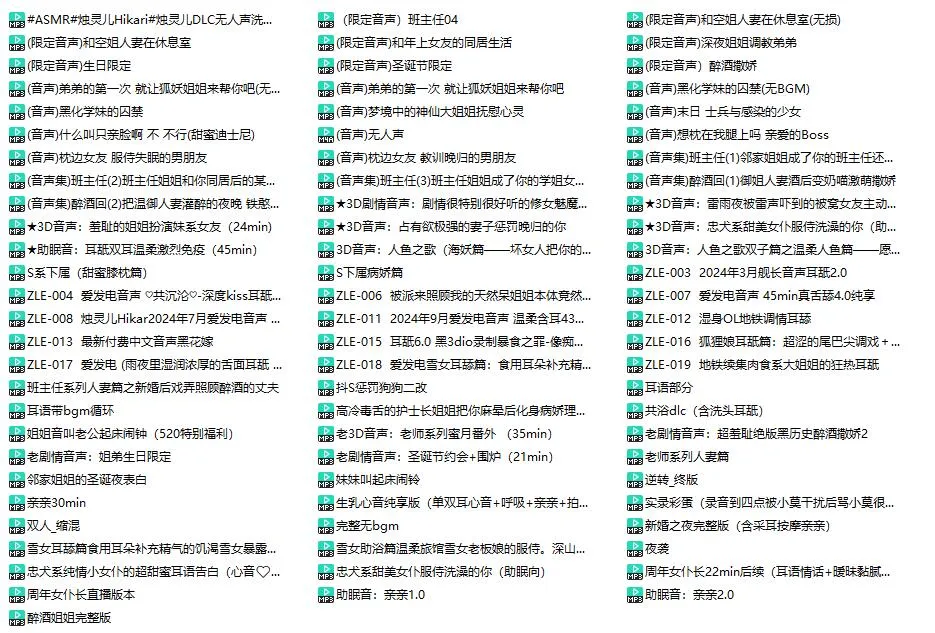 B站烛灵儿Hikari舰长中文音声79部大合集