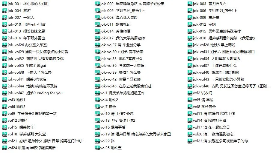 【jok/YiyiZi】中文音声65部全集