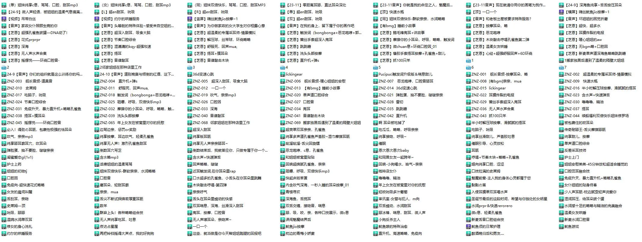 【芝恩㱏】2023-2025年爱发电、舰长剧情向/助眠中文音声合集237部：13.9G/78小时全网最全资源库