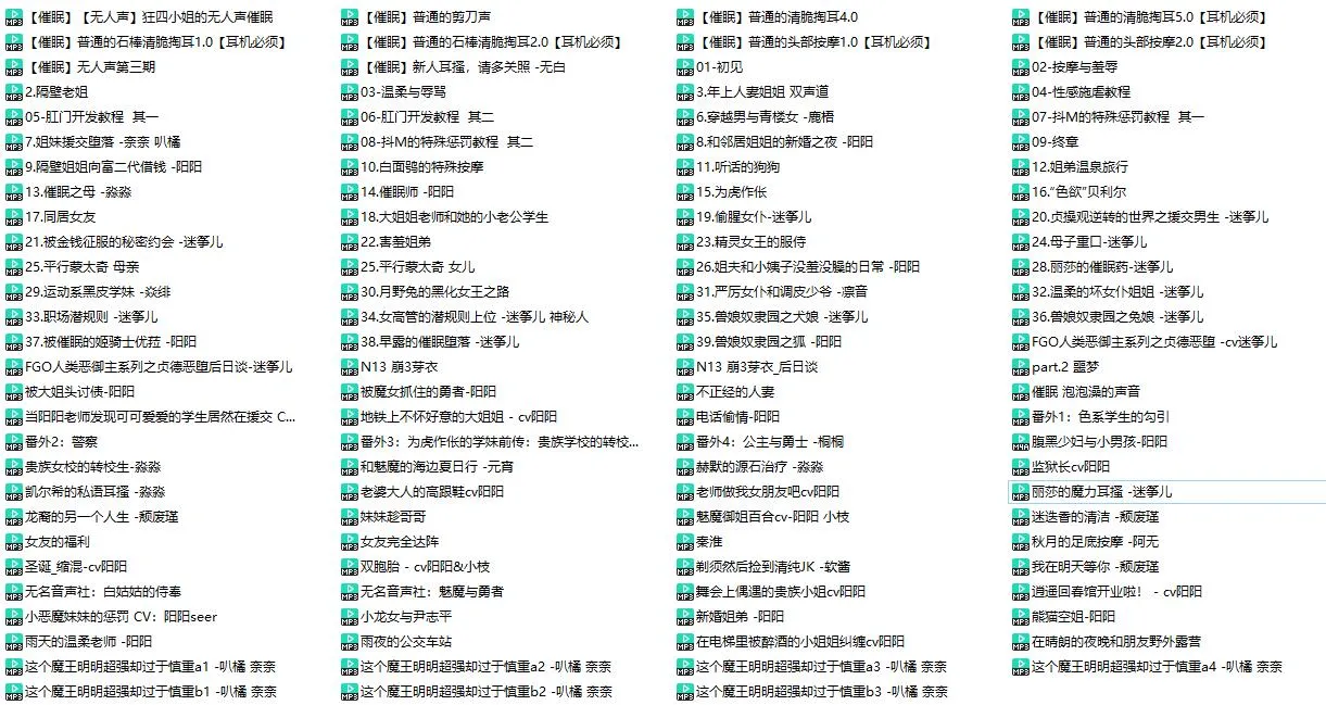 【无名音声社】精选同人音声合集：明日方舟/崩坏3/FGO/催眠系列 [111部]